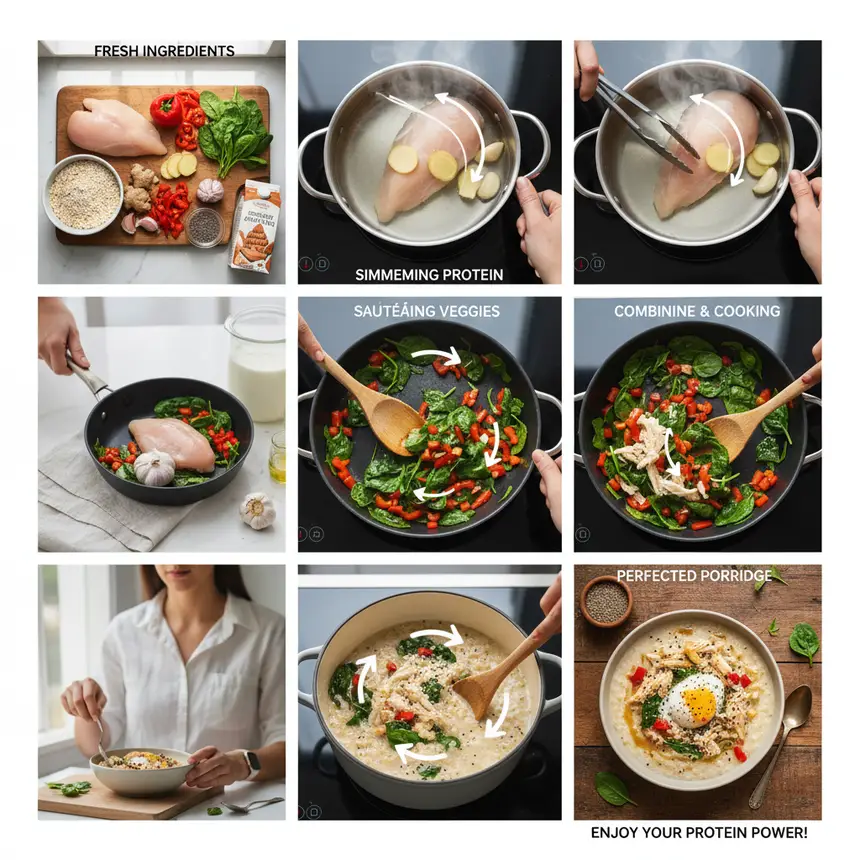 단백질죽 ���리 과정, 건강죽 레시피, 아침 식사 준비