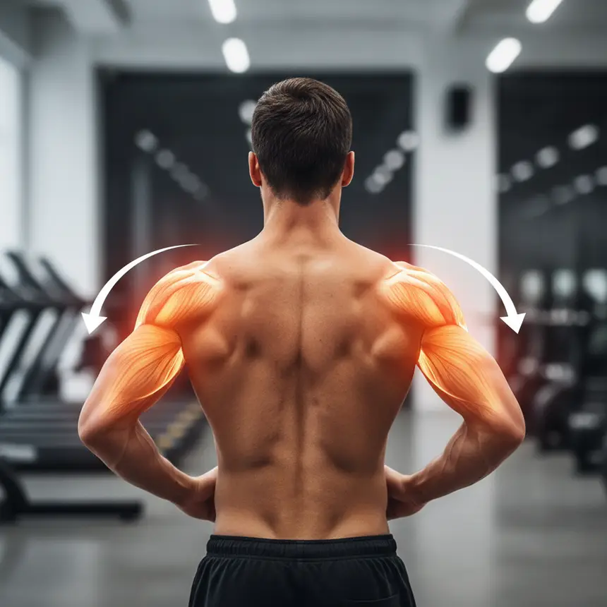 Activated shoulder and arm muscles
