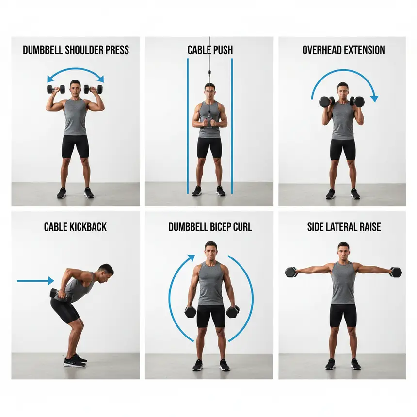 Shoulder and arm workout exercises
