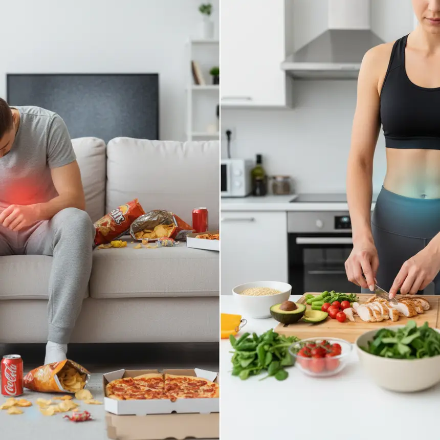 Sedentary lifestyle and unhealthy eating