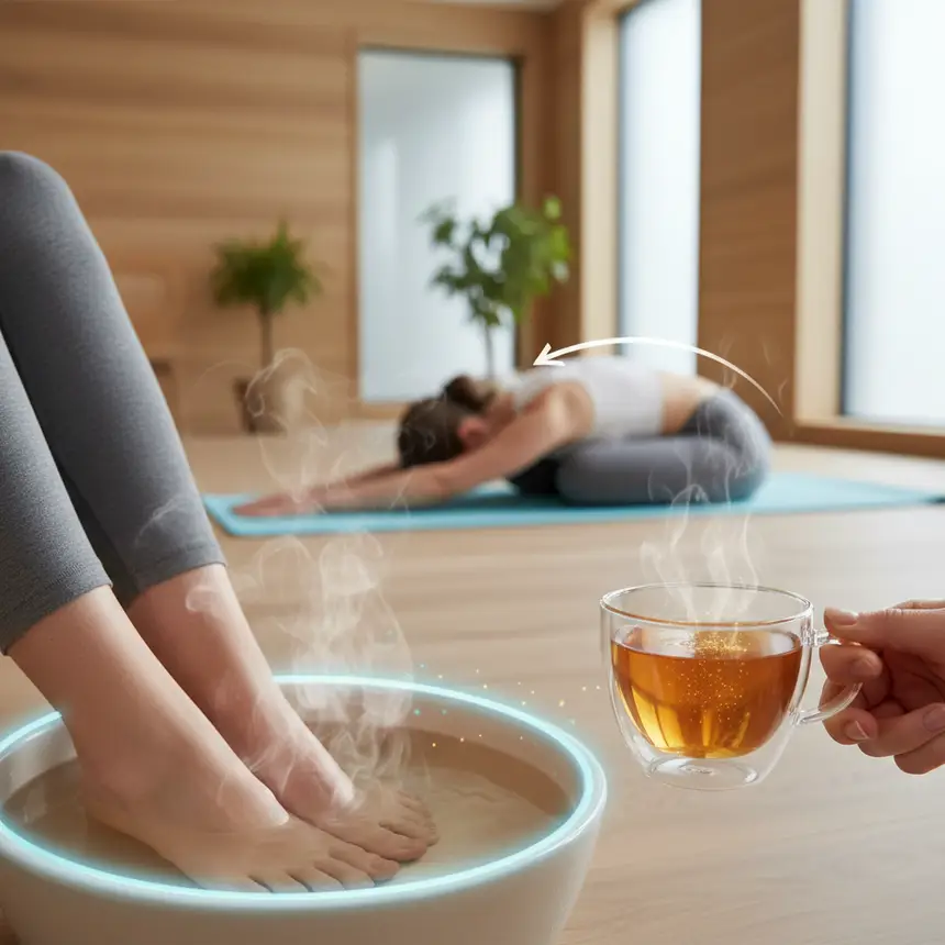 Warm bath hydration stretching
