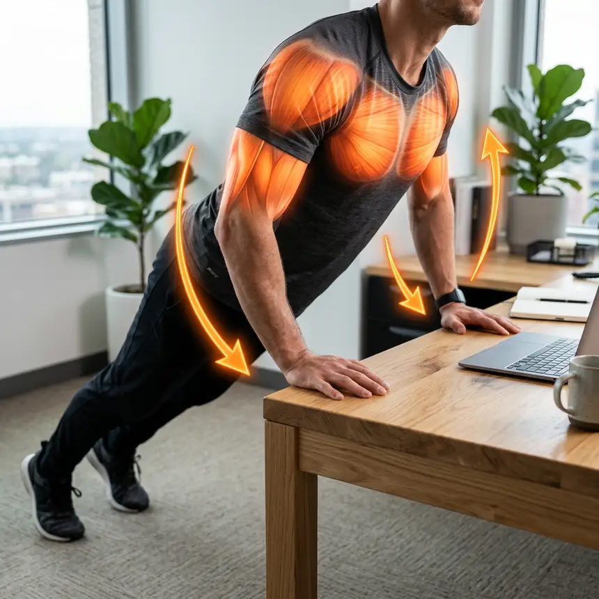 Desk push-up exercise