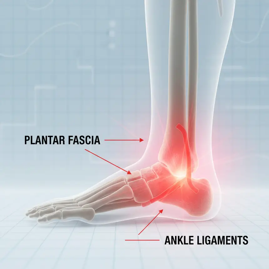 Plantar fasciitis ankle connection