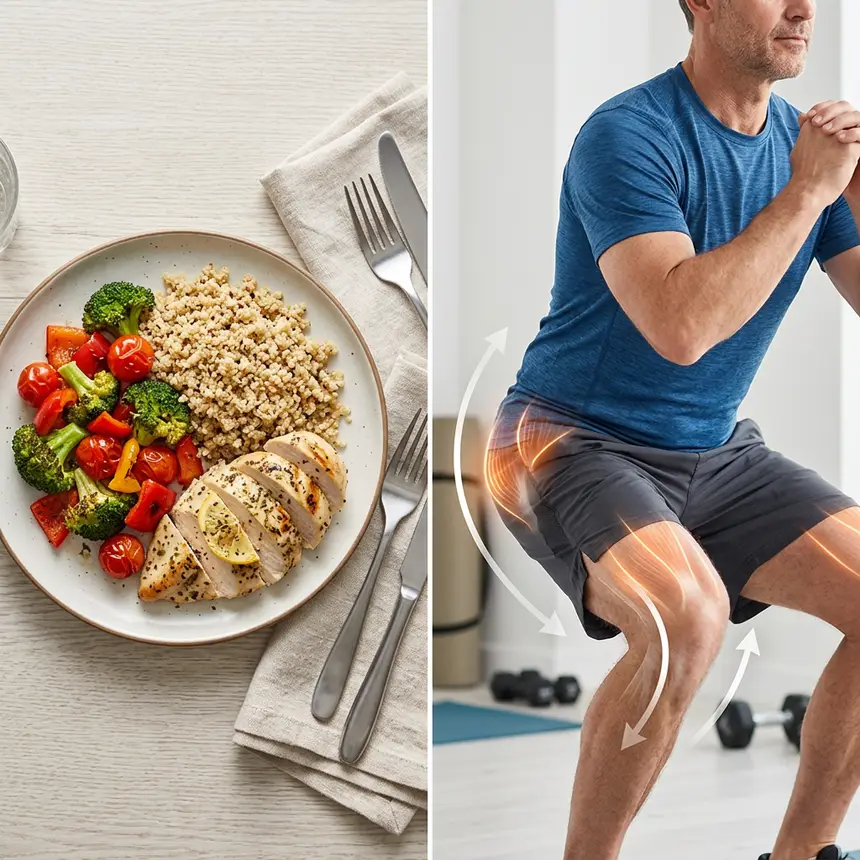 Balanced diet, strength training