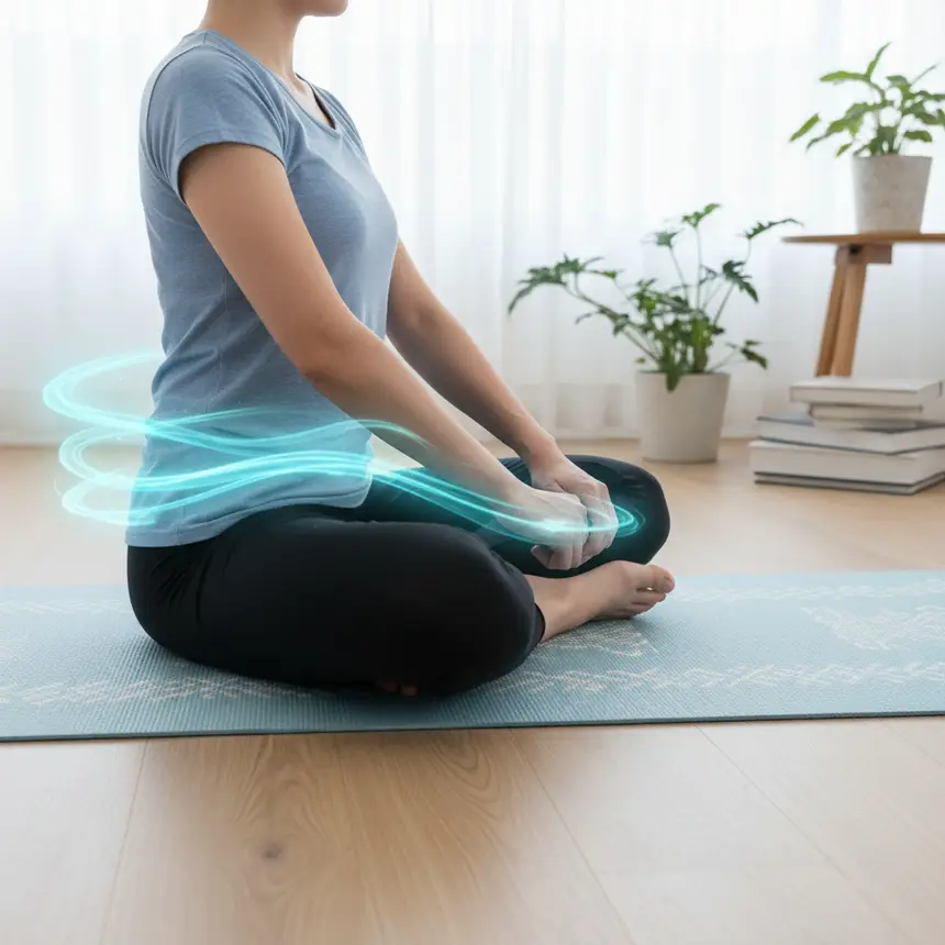 Consistent stretching, home workout routine, pelvic care