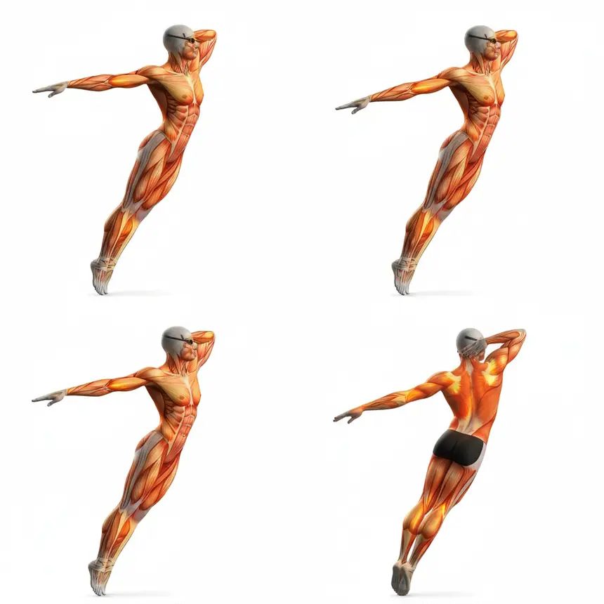 수영 영법별 근육