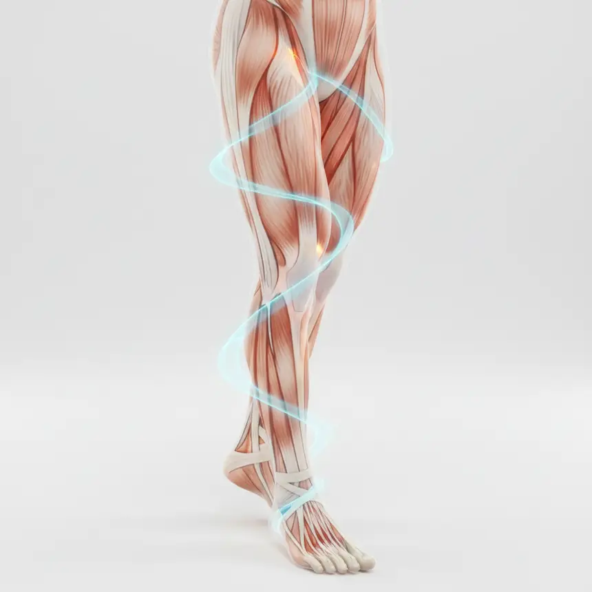 Calf muscle blood circulation