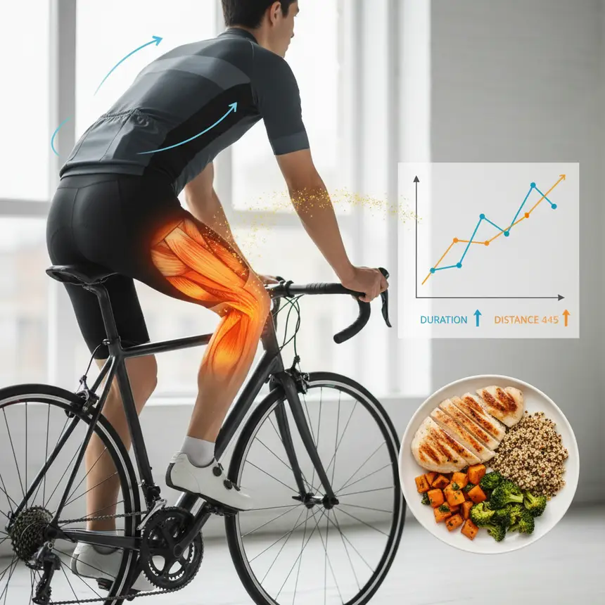 Cycling posture, workout tracking, nutrition intake