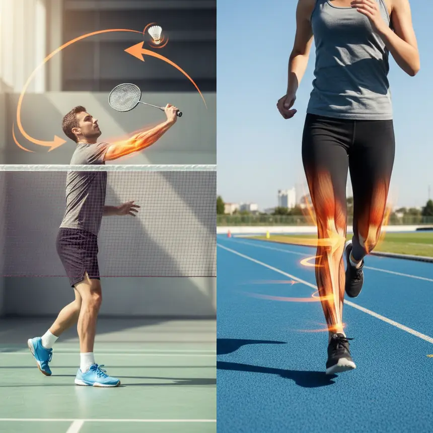 Badminton motion, running form