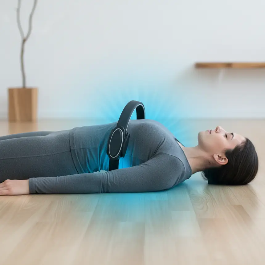 Yoga ring back stretch, muscle relaxation