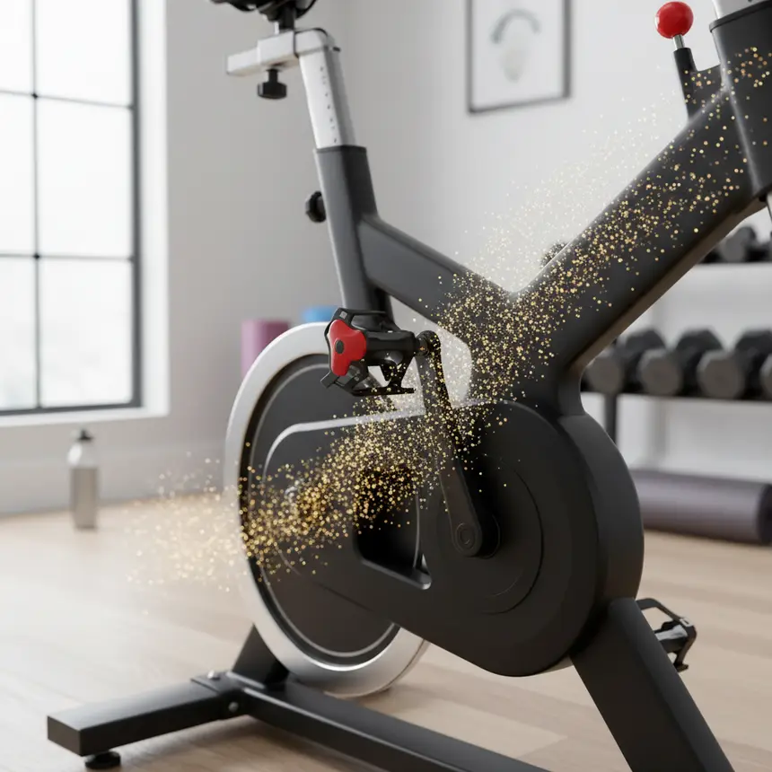 Indoor bike selection, flywheel, workout routine