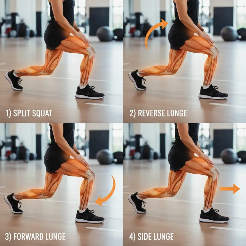 Lunge variation forms