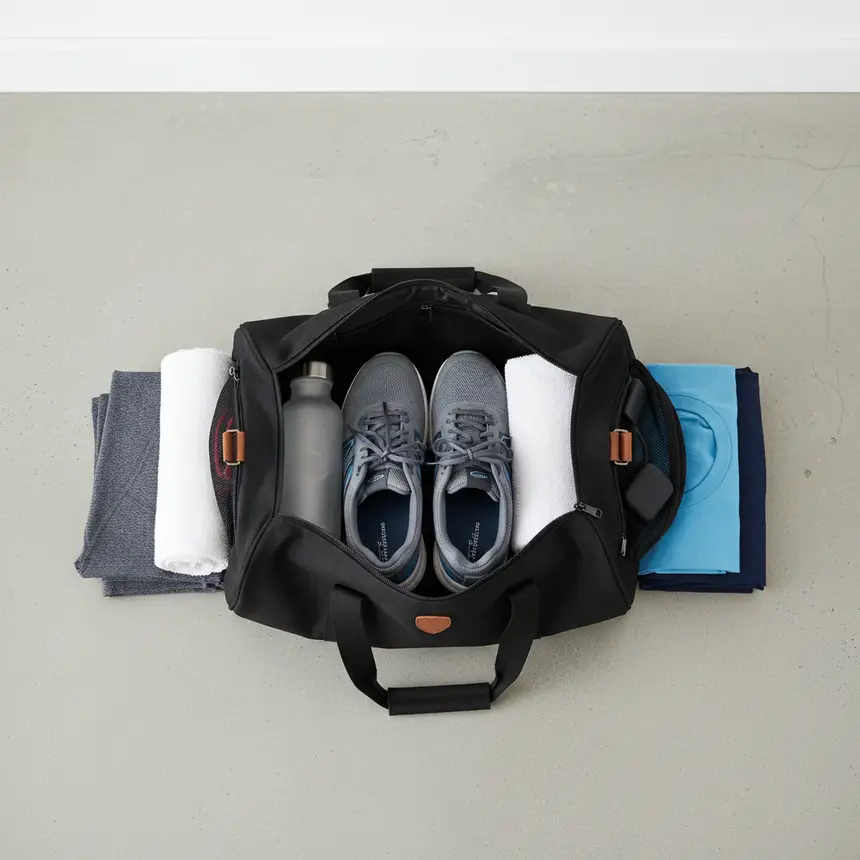 Organized gym bag
