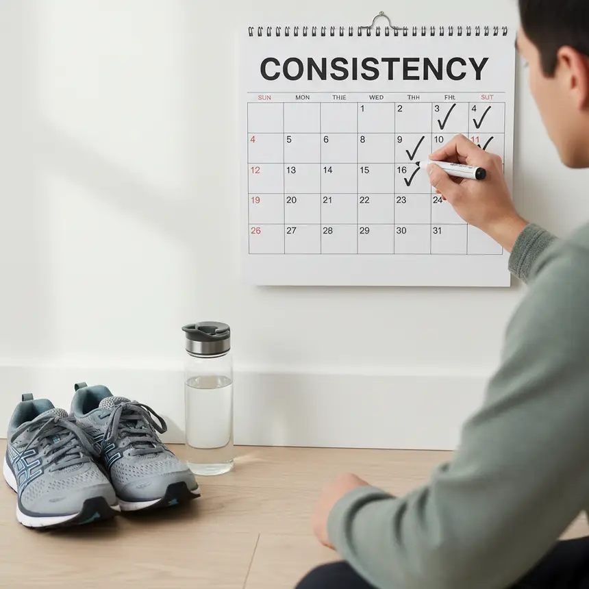 Exercise habits, fitness consistency