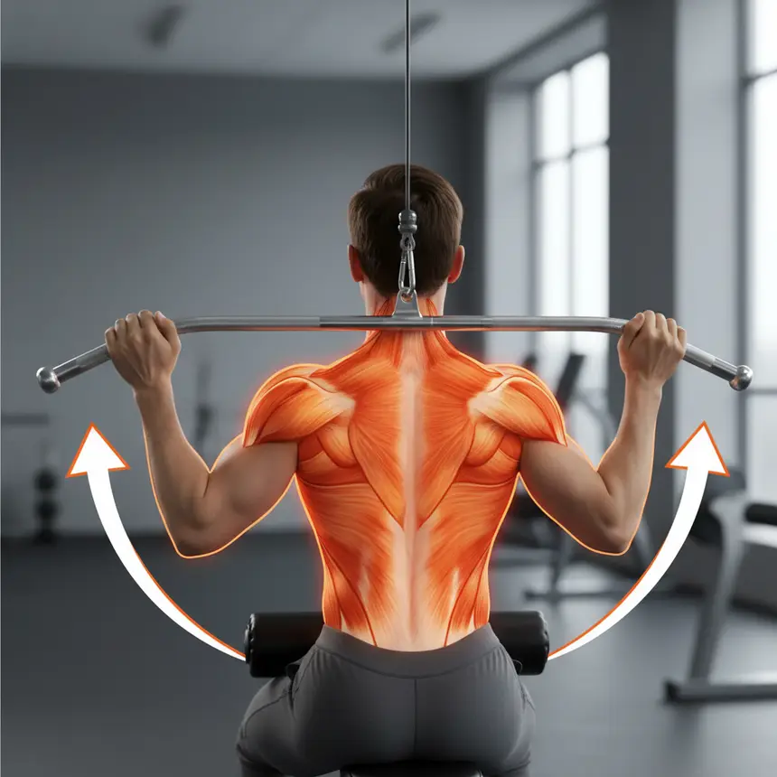 Lat pulldown form, lat activation